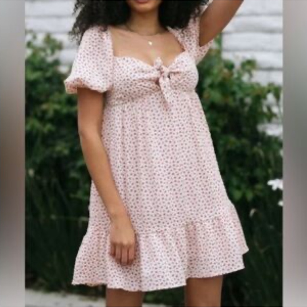 Storia Tiny Roses Puff Sleeve Dress Large New With Tags Cottagecore